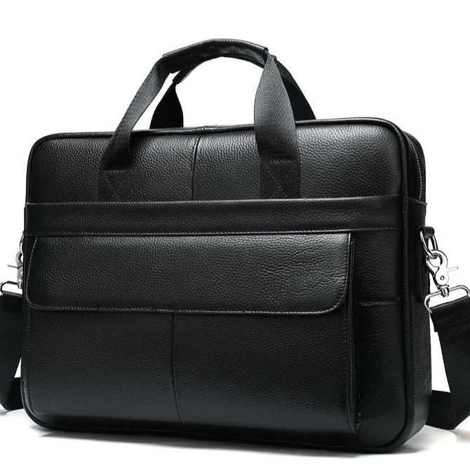 Кожаная мужская сумка для ноутбука и документов черная Tiding Bag 143412 Киев - изображение 3