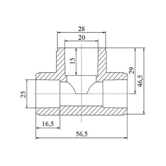 Тройник PPR Blue Ocean 25х20х25 редукционный Киев