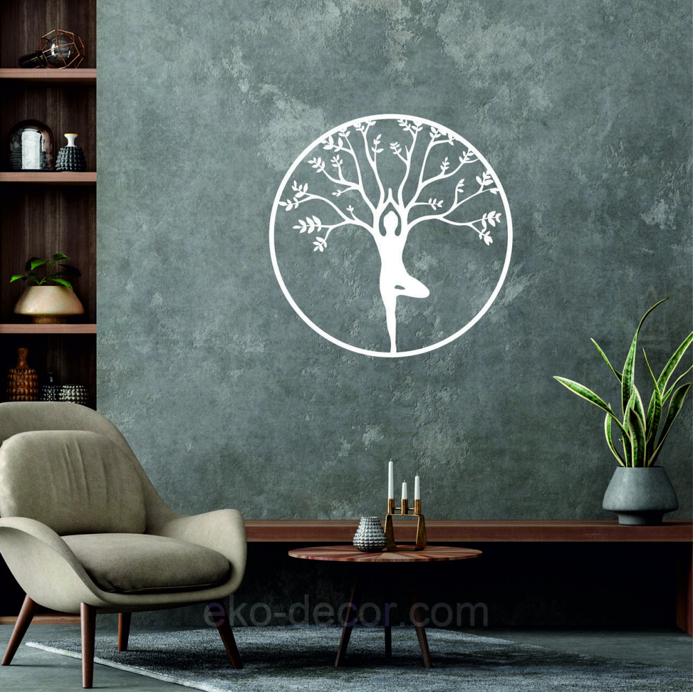 Декоративне настінне 3D Панно «ЙОГА» Декор на стіну з об'ємом 90*90 см, Білий Київ - фото 6