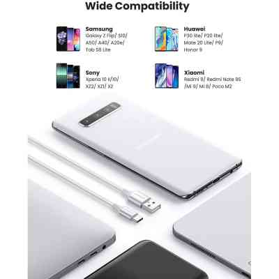 Дата кабель USB 2.0 AM to USB-C 0.5m 3A US288 white Ugreen (60130) Винница