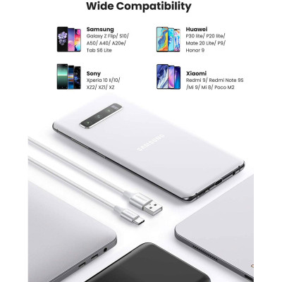 Дата кабель USB 2.0 AM to USB-C 0.5m 3A US288 white Ugreen (60130) Вінниця - фото 5