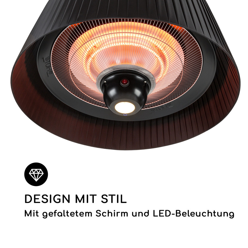 Нагрівач для тераси Venice Heat 800/1000/1800 Вт з дистанційним керуванням чорний Чорний (Німеччина, Рівне - фото 9