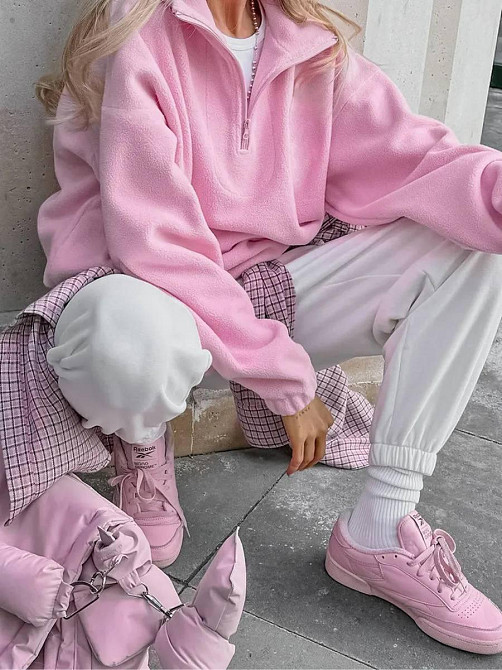 Женская теплая оверсайз кофта с молнией флис двусторонний 48/52 Одесса - изображение 4