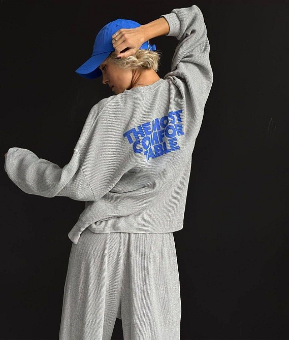 Жіночий прогулянковий оверсайз костюм двійка трикотаж вафелька Одеса - фото 7