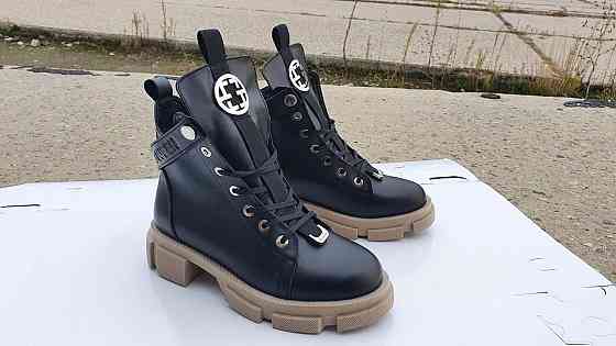 AVALON Черевики жіночі AVALON чорні/бежеві натуральна шкіра зима висота 16 см (5202) 37р. 38р. Коломия