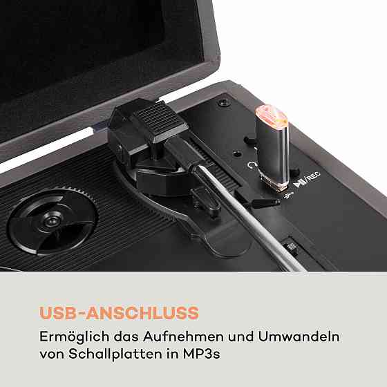 Peggy Sue BT Turntable Stereo Speakers USB BT Портативні антрацитові (Німеччина, читати опис) Рівне