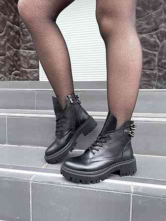 Черевики жіночі GREMMY чорні натуральна шкіра зима висота 13 см (4868) Коломия