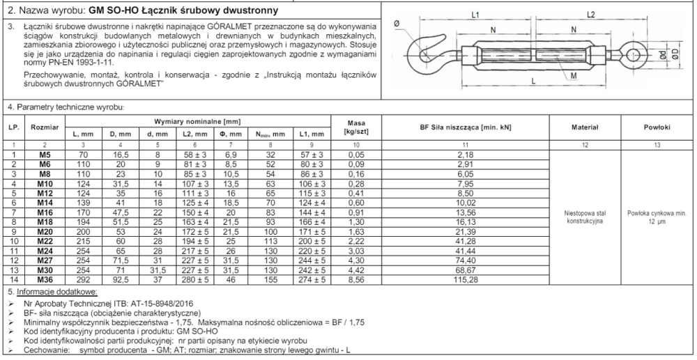 Талреп "GoralMet" в білому оцинку Гак-Кільце  5x 80 мм Киев - изображение 1