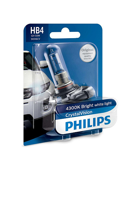 Галогенова лампа PHILIPS 9006CVB1 HB4 55 W 12 V P22d CrystalVision Харків - фото 1