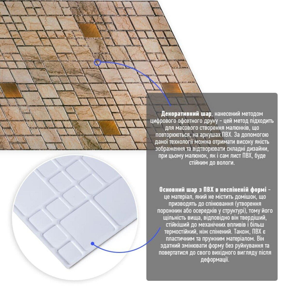 Декоративна ПВХ панель 960х480х4мм SW-00002479 Київ - фото 2