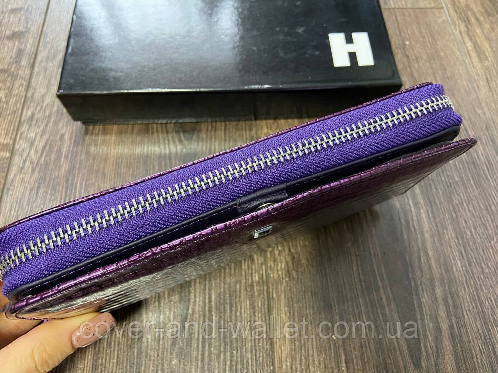 Пурпуровий жіночий гаманець на змійці з блоком під картки Horton AE 202 Київ - фото 5
