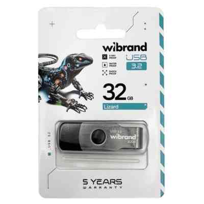USB флеш накопичувач Wibrand 32GB Lizard Black USB 3.2 (WI3.2/LI32P9B) Вінниця