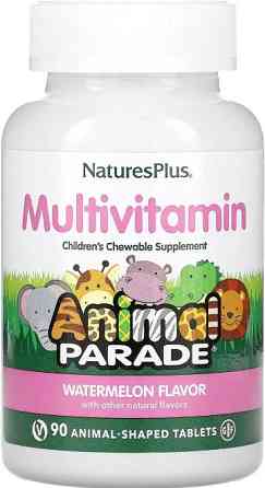 Вітаміни та мінерали для дітей NaturesPlus Animal Parade Multivitamin 90 жів конф кавун Київ