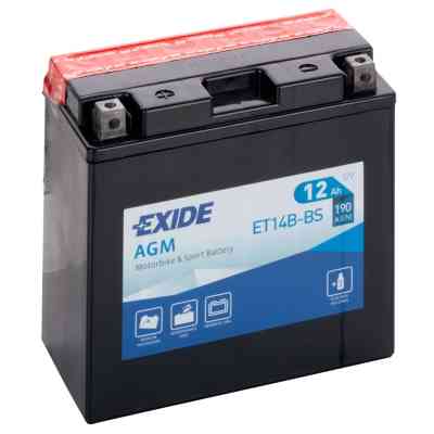 Акумулятор автомобільний EXIDE Акумулятор Мото EXIDE AGM 12Ah (+/-) (190EN) (д150*ш70*в145) ET14B-BS (ET14B-BS) Вінниця