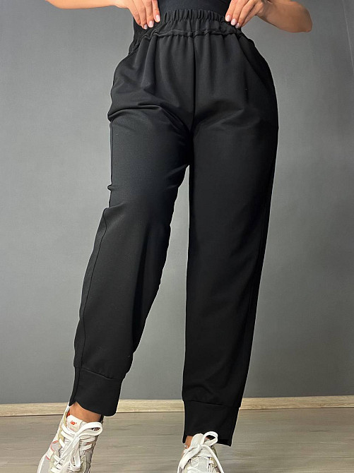 Брюки жіночі LSK 5539 спортивні джогери на манжеті з кишенями чорні, чорний, L Київ - фото 8