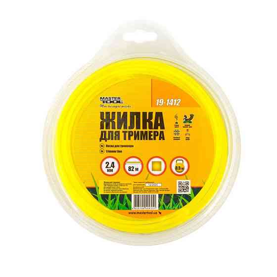 Волосінь для тримера MASTERTOOL КВАДРАТ 2,40 мм 82 м блістер 19-1412 Рівне