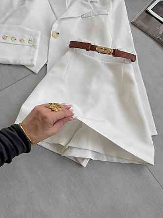 Женский базовый костюм двойка: пиджак + юбка+шорты костюмка 46/48 Одесса