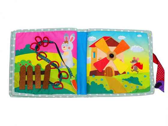 Текстильная развивающая книга для малышей Bambini 
