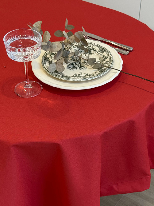 Ecotton Скатертина столова Ecotton DUCK 150х170 см водовідштовхувальна однотонна червоного коль Коломия - фото 4