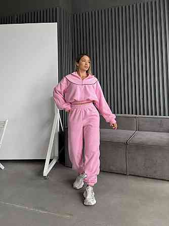 Женский теплый прогулочный костюм двойка: кофта и брюки из двухстороннего флиса Одесса