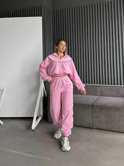 Жіночий теплий прогулянковий костюм двійка: кофта і штани з двостороннього флісу Одеса - фото 4