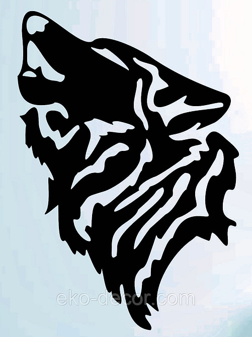 Декоративное настенное Панно «Волк», Декор на стену 110*76 см, Черный Киев - изображение 4