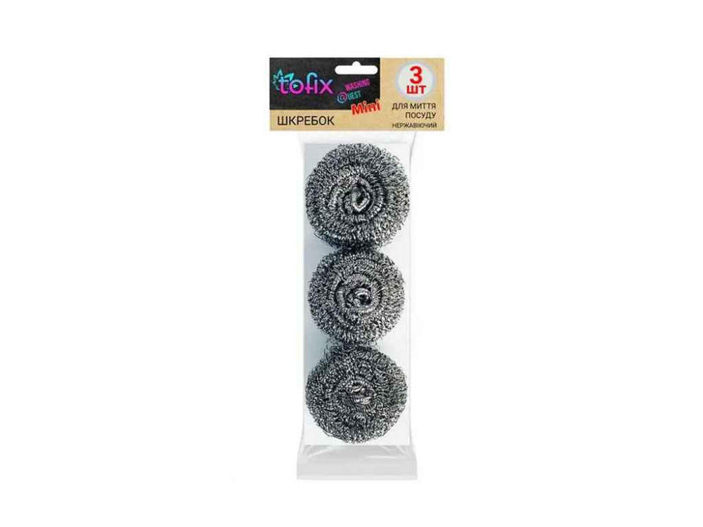 Скребок кухонный Металл 3шт спиральный Mini ТМ Tofix Киев - изображение 1