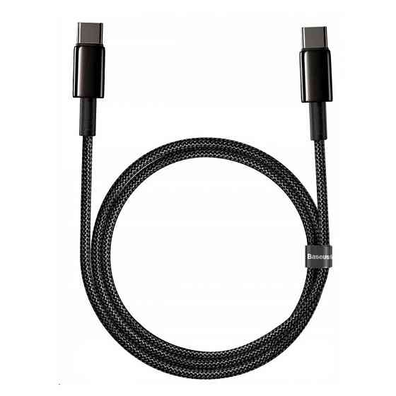 Кабель Baseus Tungsten Gold Fast Charging Data Cable Type-C to Type-C 100W 2m Black Одеса