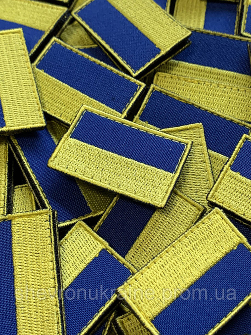 Шеврон Флаг Украины мини (Форма прямоугольная. На липучке) Размер 3x4.5см Киев - изображение 2