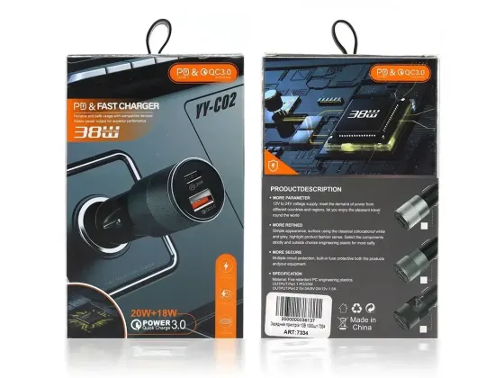 Зарядний пристрій 12В 3,0А 20Вт QC3.0 USBx1 Type-Cx1 YY-C0 Київ