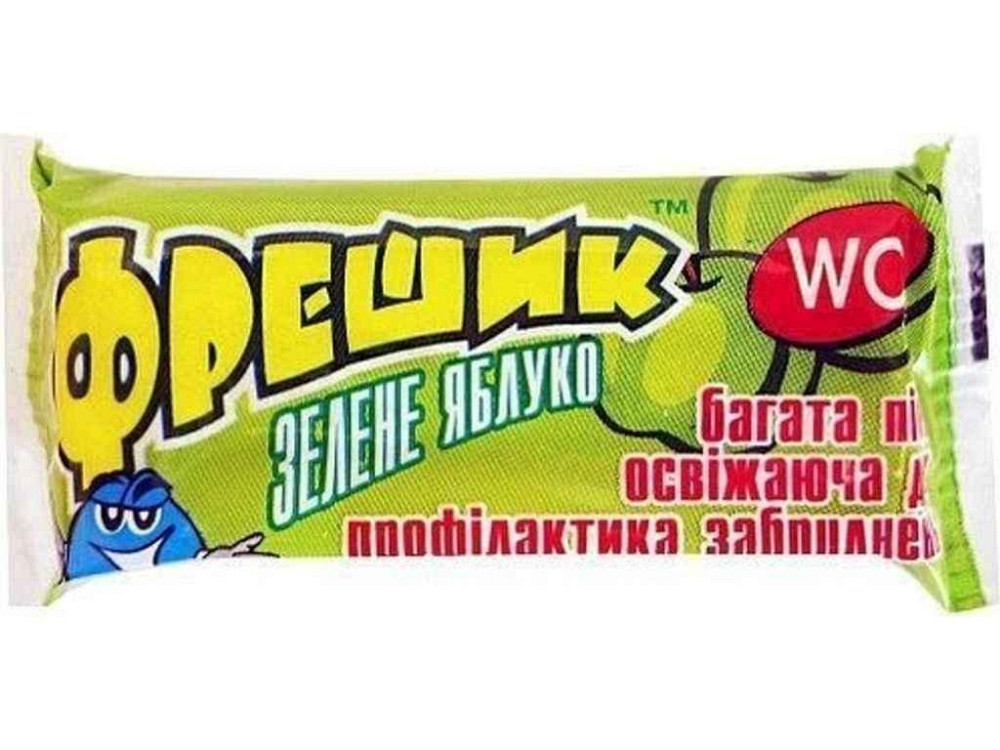 Сменный блок для унитаза 1шт Зеленое яблоко 40г ТМ ФРЕШИК Киев - изображение 1