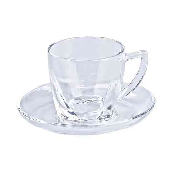 Набор чашек с блюдцами прозрачные 6 штук по 200 мл прозрачный HP572 Киев