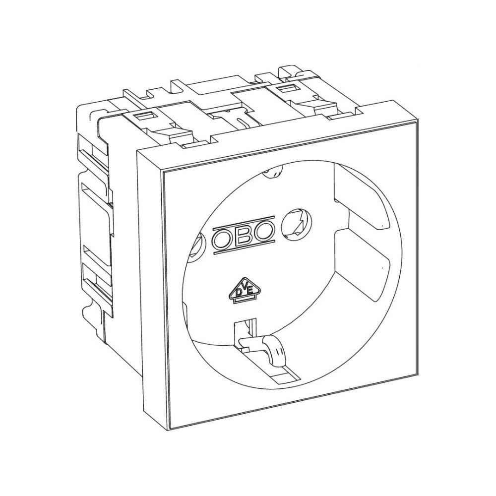 Розетка OBO Bettermann modul 45 із заземленням і шторками 250 В 16 A червона Київ - фото 2