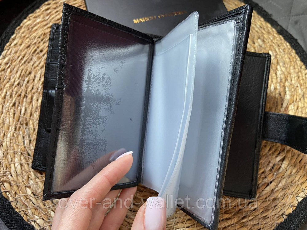 Мужской кожаный портмоне с отделением для паспорта и авто документов на магнитах Marco Coverna M118-1 Киев - изображение 5