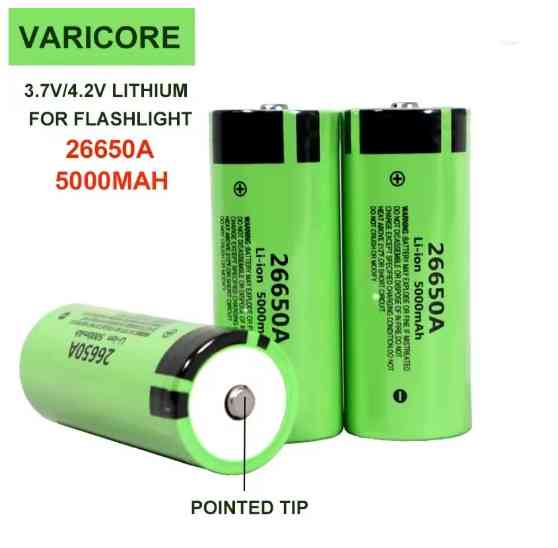 Акумулятор 26650 VariCore Li-ion 5000 mAh 3/7V (26650A) JT 20A високотоковий Зелений Київ