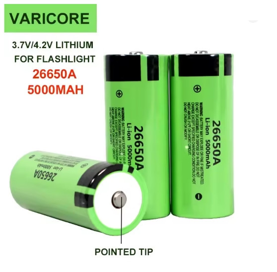 Акумулятор 26650 VariCore Li-ion 5000 mAh 3/7V (26650A) JT 20A високотоковий Зелений Київ - фото 6