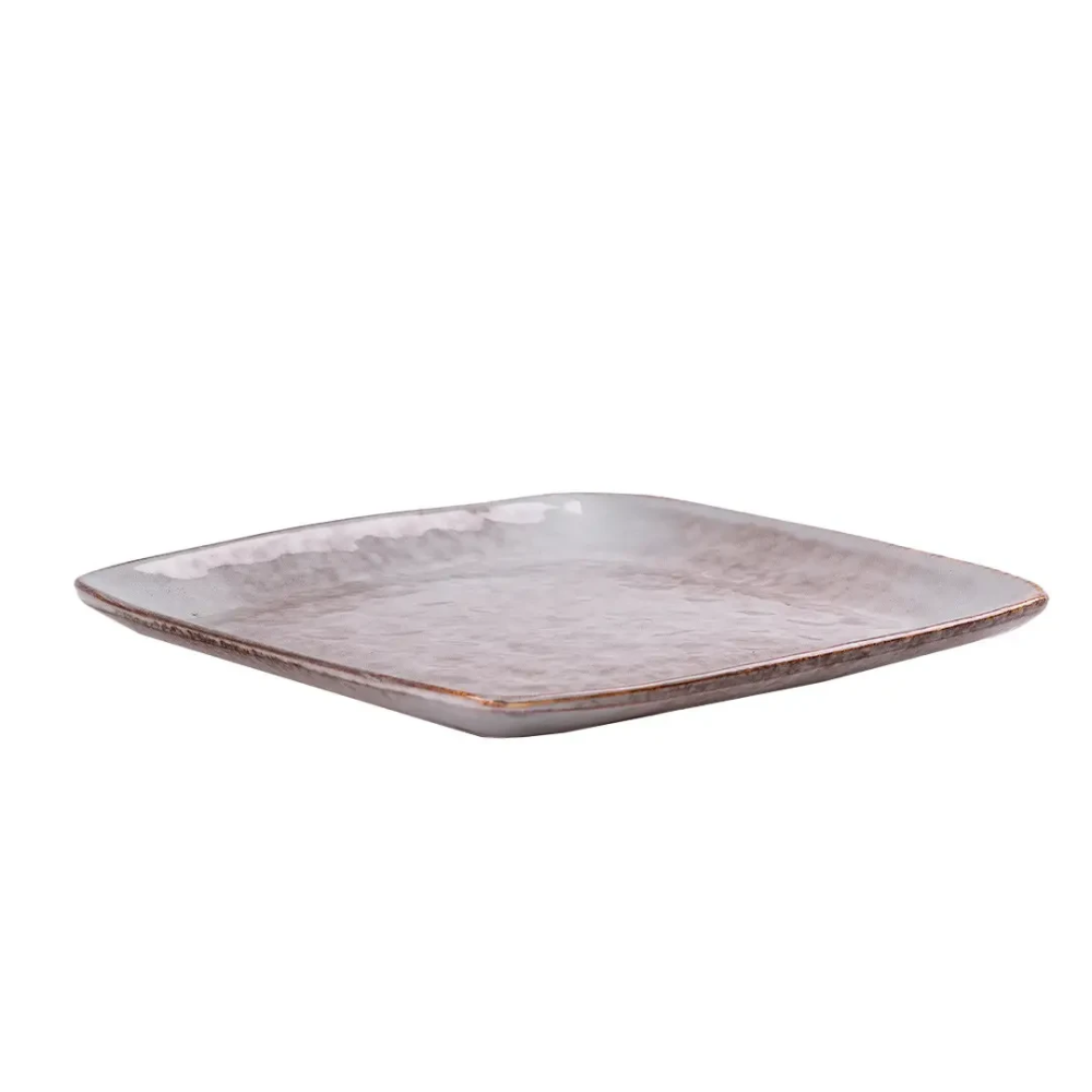 Тарелка плоская квадратная из фарфора 21 см бежевая HP630 Киев - изображение 2