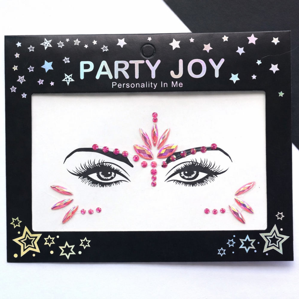 Наклейки на обличчя стрази one size кораловий Київ - фото 1