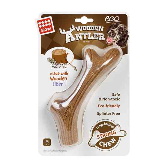 Іграшка для собак Ріг жувальний GiGwi Wooden Antler, дерево, полімер, M Київ