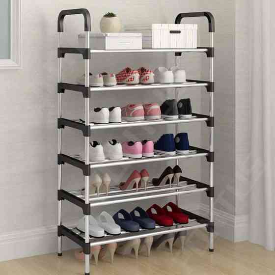 Полиця для взуття з пластиковими з'єднаннями Shoe Rack 6 полок 56х28х113см, Зберігання взуття ідеї FD-50 Одеса