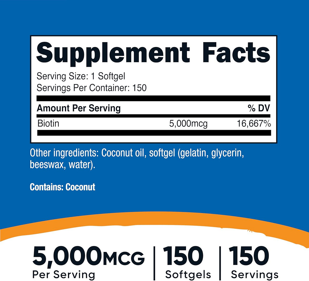 Biotin, 5000 mcg, 150 Capsules Луцьк - фото 2