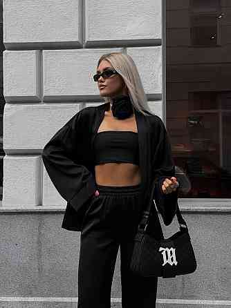 Жіночий базовий костюм двійка: кімоно і штани атлас Одеса