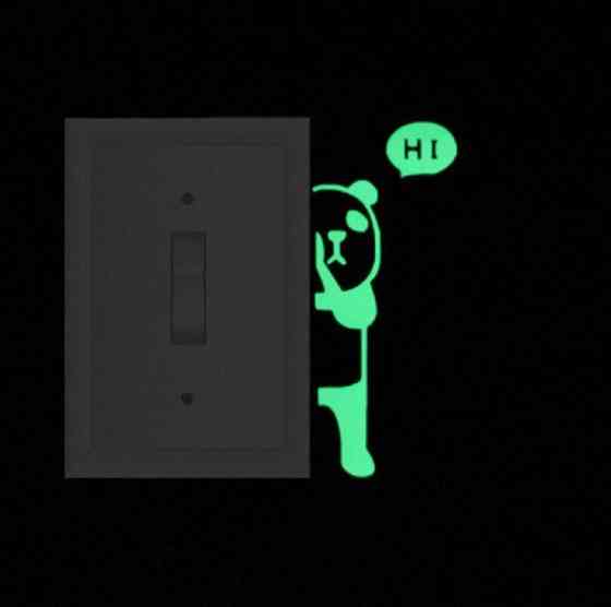 Фосфорна наклейка Панда 11 на 3 см салатовий Київ