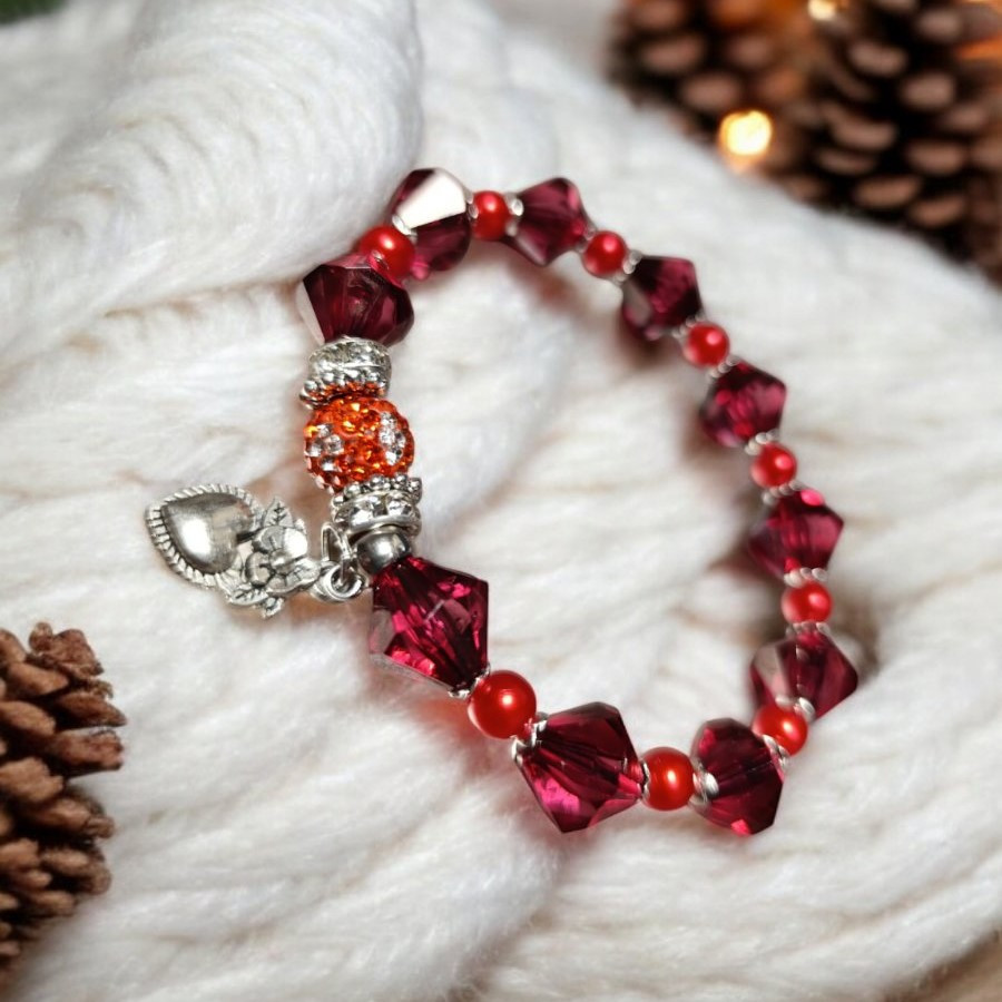 Браслет жіночій червоний кристалл гранат яскравий  Pago Одеса - фото 3