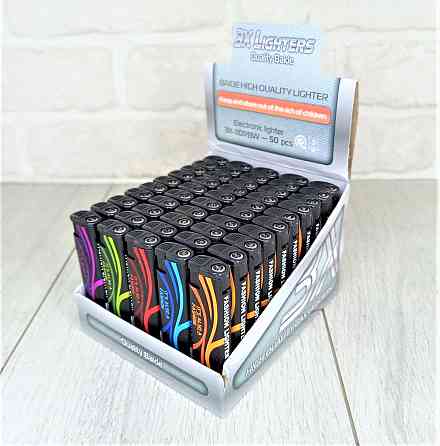 Зажигалка турбо-пламя 3X- Микс цвета уп/50шт Харьков