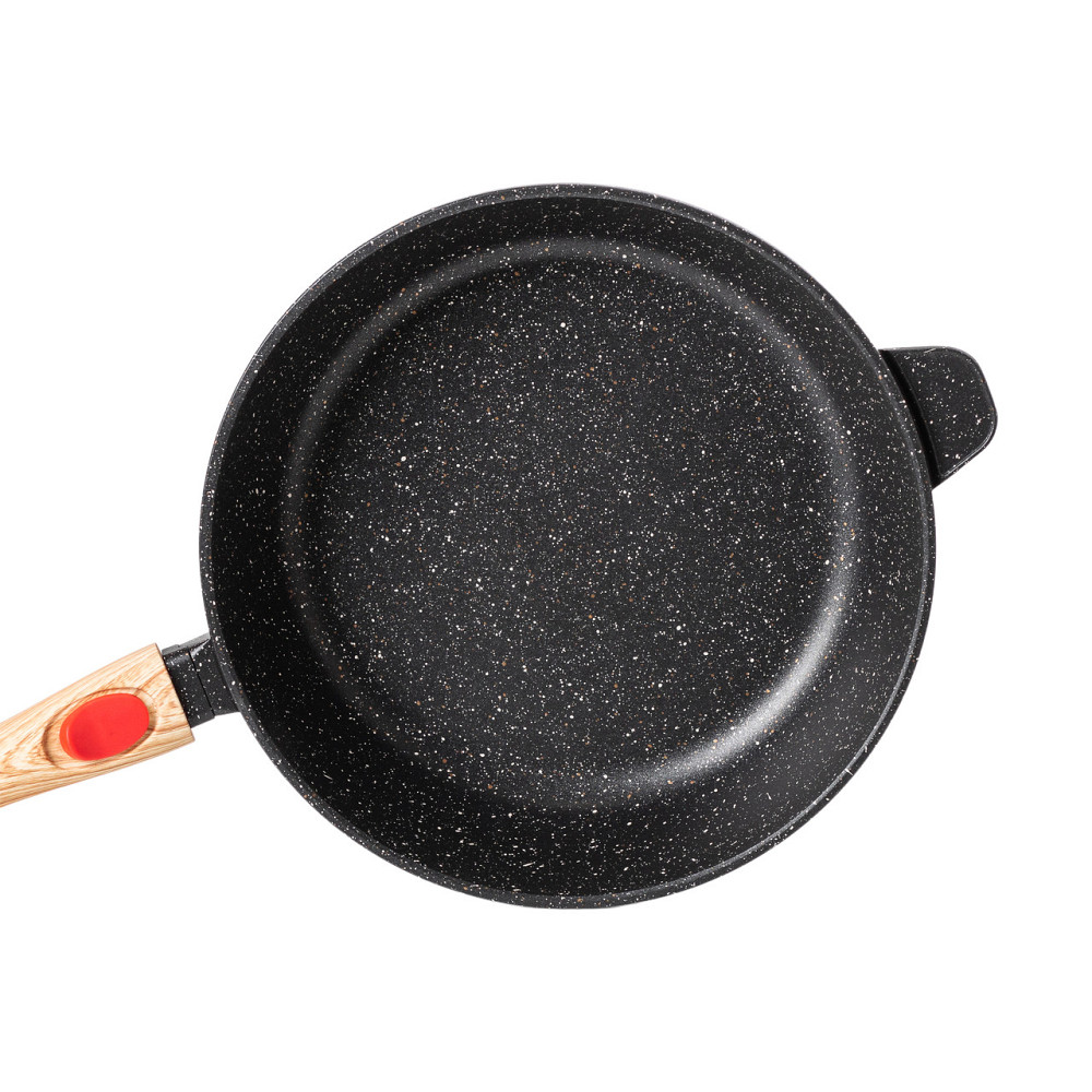 Алюмінієва глибока сковорода (3,5 л) зі скляною кришкою Ø28 см чорна MGC HP-4-465B Коломыя - изображение 2