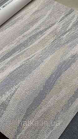 Шпалери вінілові на флізеліні Rasch Alghero метрові 3д абстракція хвилі бежеві сині світлі 943788 Київ