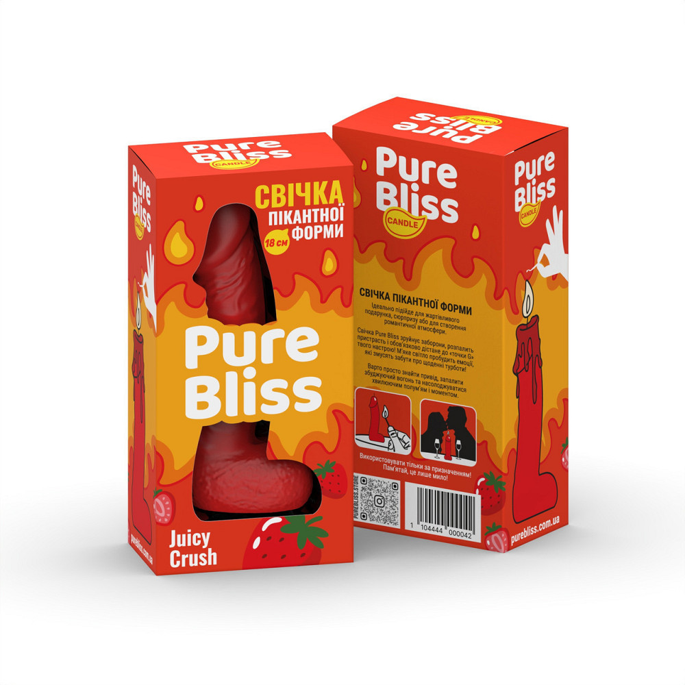 Свічка член Pure Bliss Juicy Crush Red, 18 см Sex Aura Київ - фото 7
