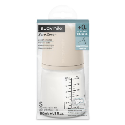 Пляшечка для годування Suavinex Zero. Zero Beige 180 мл, повільний потік (308413) Вінниця - фото 3