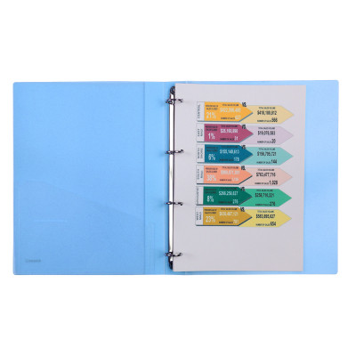 Папка на кольцах Axent А4 с 4-мя кольцами 700 мкм 35 мм Прозрачная синяя (1208-22-A) Винница - изображение 2